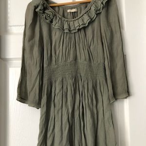 A forest green long midway Dress